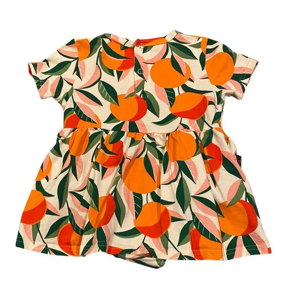Tiny Tribe Australia Baby Girl's Orange Print Romper - Picture 2 of 5